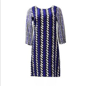 Nieves Lavi Silk 3/4 Sleeve Printed Shift Dress 4‎